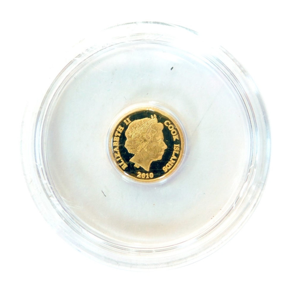 A St George and the Dragon half gram $5 gold coin, dated 2010.