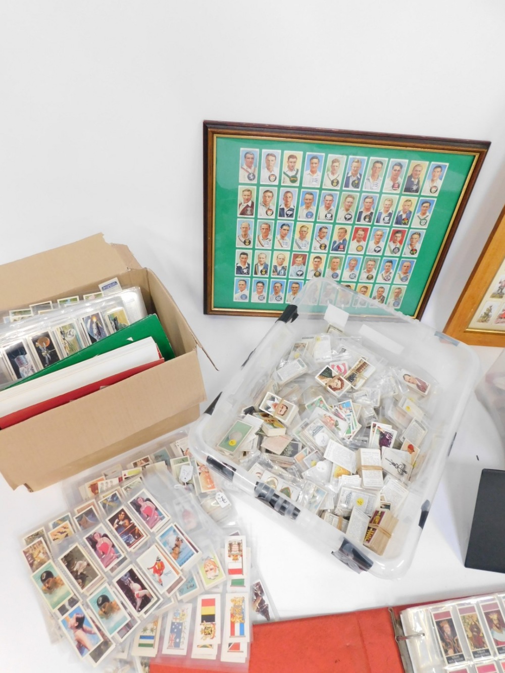 Cigarette trade and tea cards, comprising a box of loose cards, five framed examples, various albums - Image 2 of 6