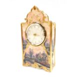 A Bradford Exchange mantel clock, the Lamplight Lane Heirloom porcelain clock by Thomas Kinkade, iss