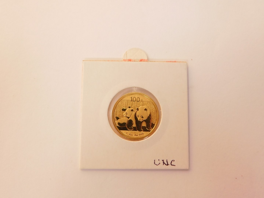 A Chinese 100 Yuan Panda coin, 24ct gold, dated 2010. - Image 2 of 2