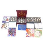 A United Kingdom proof coin collection 2002, boxed, together with two coin collections for 1982, 198