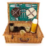 An Optima picnic hamper, with picnic accessories including Twinco Patioware, and Vacco flask, etc.