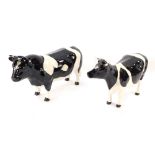 Two Beswick C H Coddington Hilt Bar Fresian cows, comprising Beswick Ch Coddington Hilt Bar Bull and