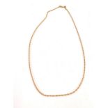 A 9ct gold fancy link neck chain, 58cm long, 7g all in.