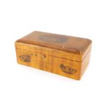A late 19thC Mauchline ware box, of domed form, with a lined interior, the lid printed with a view o