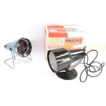 A Phillips Ultrafill health lamp, boxed, and another health lamp (2).