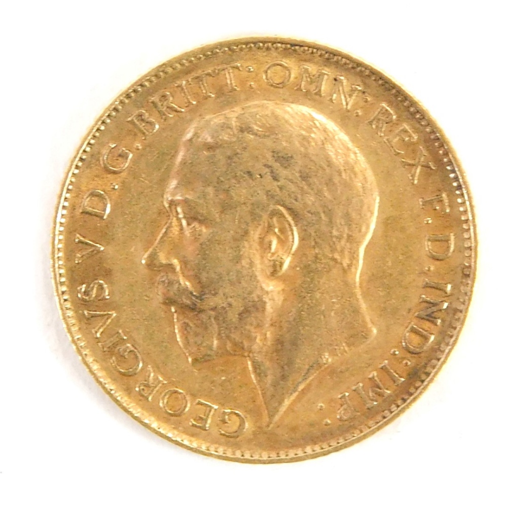 A George V gold half sovereign, dated 1914.