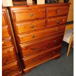 A Ducal pine chest of four over three drawers.