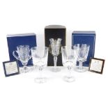 Various Elizabeth II and other crystal and glassware, Webb, Corbett and others, crystal goblets, box