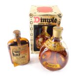 A bottle of Dimple Scotch Whisky, 26 2/3fl ozs, in outer box, 25cm high, and a bottle of Old Blend W