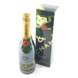 A bottle of Moet & Chandon Brut Millesime champagne, in outer card packaging, 750ml.