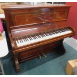 A rosewood upright piano, by John Brinsmead and Sons London, with shaped end supports and boxwood an