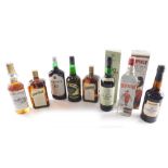 Various alcohol, Cointreau, two 1L bottles, Club Royale Pale Cream Montilla, Beefeater Gin, Southern