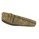 A large army camouflage canvas gun case, 131cm long.