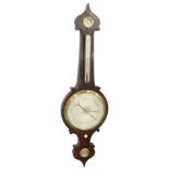 Bearn & Son, Wellinboro. A 19thC mahogany banjo barometer, with onion top and four dials, one signed