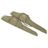 Two Jack Pike leg of mutton canvas shotgun cases, 107cm long. (2)