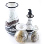 Various Gozo glass, to include a mottled bulbous vase, 24cm high, vase with stopper, a globular vase