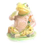 A Beswick Beatrix Potter figure Mr Jeremy Fisher, gold oval back stamp, 8cm high.