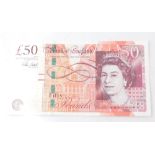 A Bank of England fifty pound note, Cleland, AK22 569808.