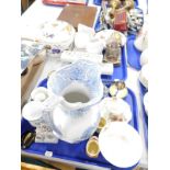 Miscellaneous ceramics to include a blue printed jug, fairing, Royal Worcester Evesham tureens, etc.