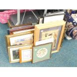 A large quantity of pictures, frames, collages, etc.