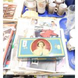 A Meredith and Drew limited coronation biscuit tin, and other Royal related ephemera, also to includ
