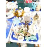 Miscellaneous items to include, coloured glass, pig ornament and a, glass handkerchief vase.