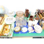 Miscellaneous items to include small collectors plates, glass, ornaments, set of hunting scene glass