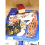 Silver plated ware, patch box, two mouth organs, various other effects, powder compact, etc. (a quan