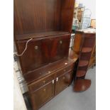 A mahogany room unit with fall front and separate corner section, etc. (AF) WARNING! This lot contai