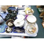 Miscellaneous ceramics, etc., to include a Vienna style desk stand, similar bowl, Royal Doulton tabl