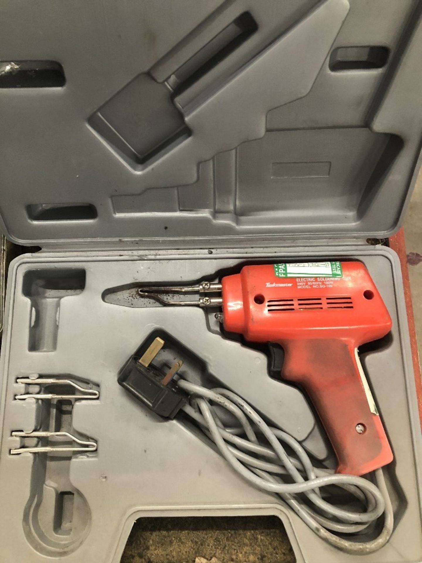 An electric soldering gun.