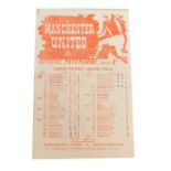 Football programme, Manchester United 1945-6 v. Sheffield United.