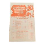 Football programme, Manchester United 1944-5 v. Chesterfield.