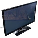 A Samsung 43" LCD TV with remote.