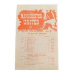 Football programme, Manchester United 1944-5 v. Doncaster Rovers.