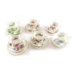 Various Royal Albert Flowers of the Month series trios, etc., to include anemones cup, 6cm high, sau