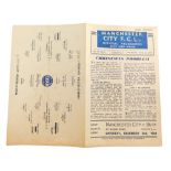 Football programme, Manchester City - 1944 v. Manchester United.