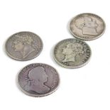 Coins, George IV half crown 1834, various other half crowns, 1820, Queen Victoria 1881, etc. (4)