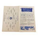 Football programme, Manchester City 1946 v. Bradford.