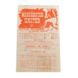 Football programme, Manchester United 1944-5 v. Manchester City.