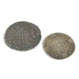 An Edward III groat, date rubbed and a Queen Anne coin (2).