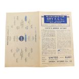 Football programme, Manchester City - 1944 v. Liverpool.