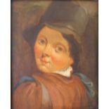 19thC Dutch School. Figure of child, oil on board, unsigned, 29cm x 22cm.