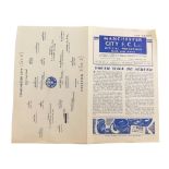 Football programme, Manchester City 1946 v. Everton.