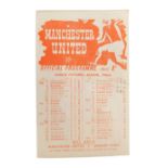 Football programme, Manchester United 1945-6 v. Accrington Stanley.