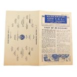 Football programme, Manchester City 1945 v. Blackburn Rovers.