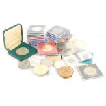 Various coins, collectable crowns, Cook Islands, Royal Wedding medal, Royal Armouries and other coin