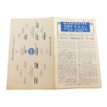 Football programme, Manchester City 1945 v. Liverpool.