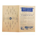 Football programme, Manchester City 1946 v. Manchester United.